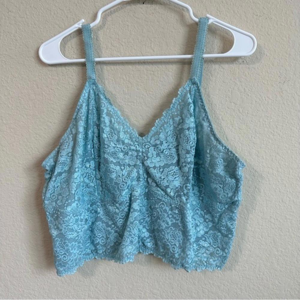 Torrid Light Bralette Blue Lace Crop Tank Top Plus Size Trendy Sexy Camisole